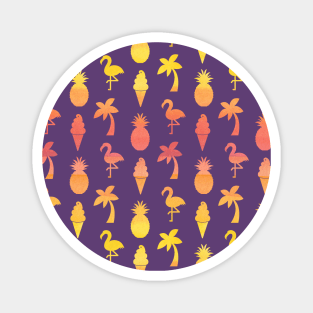 Tropical Sunset Icons Magnet